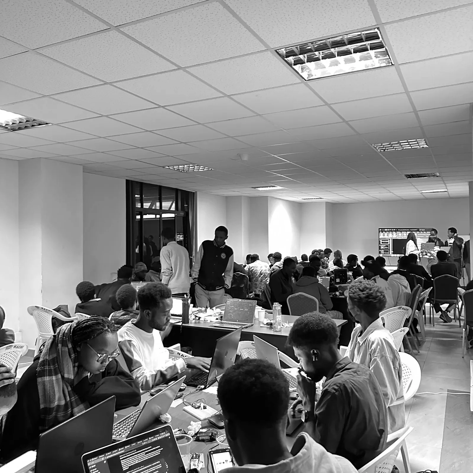 Builders at work during Build Zero in Nairobi.