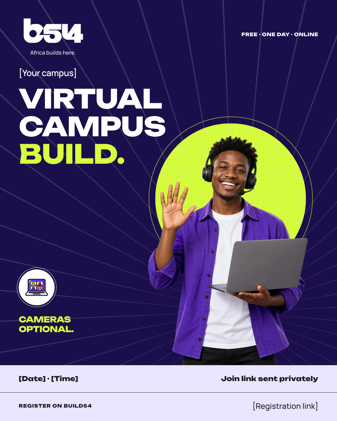 Virtual Campus Build flyer sample